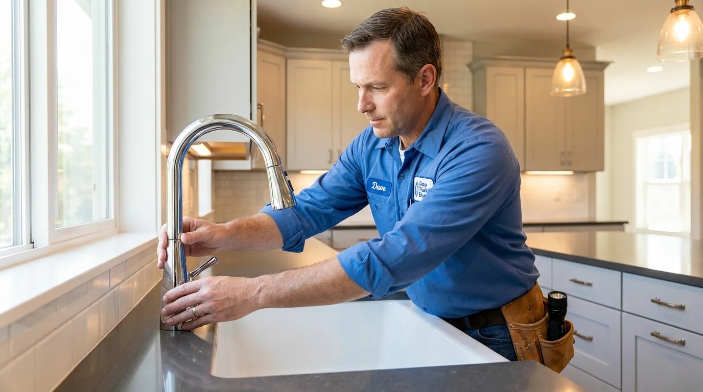 Kitchen faucet installation by Johns Plumbing LLC in Onida